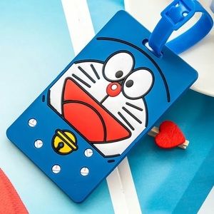 cute cartoon plastic doraemon tag travel airplane suitcase baggage boarding tag﻿
